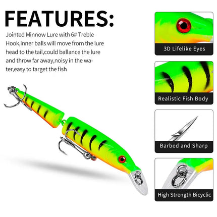 10.5cm sea fishing Luya Bionic bait Luya 9.2g Luya bait double section fish bait DW1217 Lureswholesale