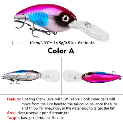 10CM-14.19G plastic bait Rock little Fat Luya Bait fishing tackle shop stock 6# hook DHC006 Lureswholesale