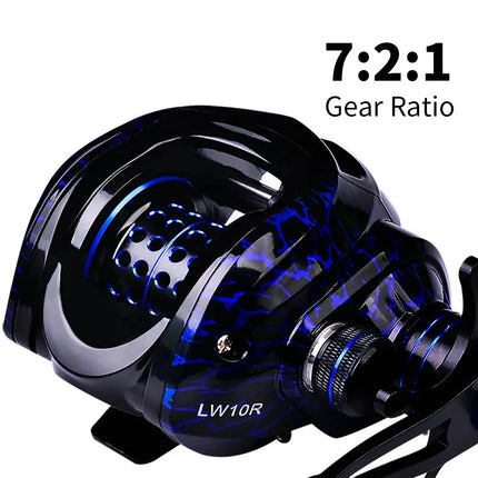 10kg Max Drag Baitcasting Reel Power High Speed 7.2:1 Bait Drag Casting Wheel Saltwater Fishing Reel Lureswholesale