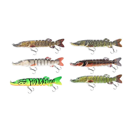 15cm 26g 9-segement Swimbait Pike Wobblers Crankbait Fishing Lure Multi Jointed Hard Plastic ABS Lures Lureswholesale