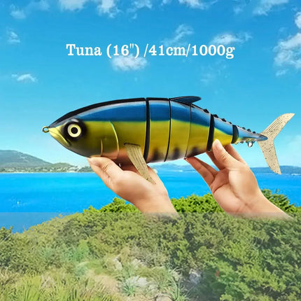 16inch 1kg Super Big Segmented Tuna Swimbait Hard Plastic ABS Lures Saltwater Tuna Trolling Fishing Bait Lureswholesale