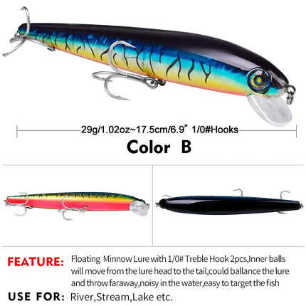 17.6cm Luya baits Hard baits False Minnow Baits Bionic lure 30g Minnow Lureswholesale