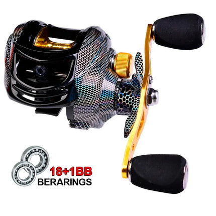 18+1BB Baitcasting Fishing Reel Waterproof Metal Spool 7.2:1 High Speed Bait Casting Reel with Magnetic Brake Lureswholesale