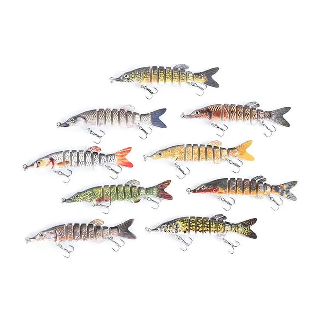 3pcs in box package Fishing Lure Multi Jointed Hard Bait Lifelike joint bait Pike 8 Segments Swimbait Fishing Lure Lureswholesale