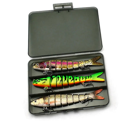 3pcs in box package Fishing Lure Multi Jointed Hard Bait Lifelike joint bait Wobblers 8 Segments Swimbait Fishing Lure Lureswholesale