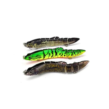 3pcs in box package loach Fishing Lure Multi Jointed Hard Bait Lifelike joint bait Wobblers 8 Segments Swimbait Fishing Lure Lureswholesale