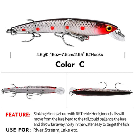 4.6G floating Luya bait Plastic hard lure 7.5CM Luya bait wholesale DW1094 Lureswholesale