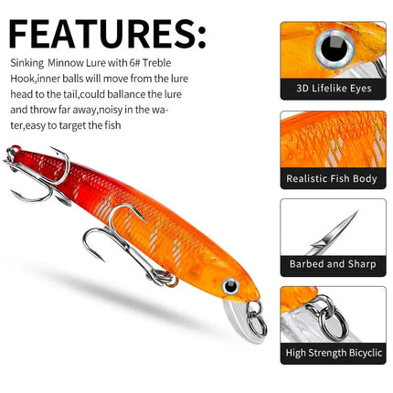 4.6G floating Luya bait Plastic hard lure 7.5CM Luya bait wholesale DW1094 Lureswholesale