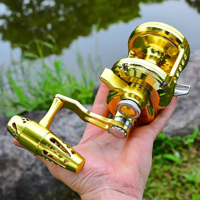 5.7:1 Trolling Reel Aluminum CNC Saltwater Big Game Fishing Reel Molinete Pesca Conventional Boat Jigging Reel Lureswholesale