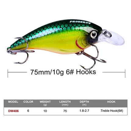 7.6cm sea fishing Lua plastic bait PRO BEROS Minnow Hard Bait 10.18g Crank lures Lureswholesale