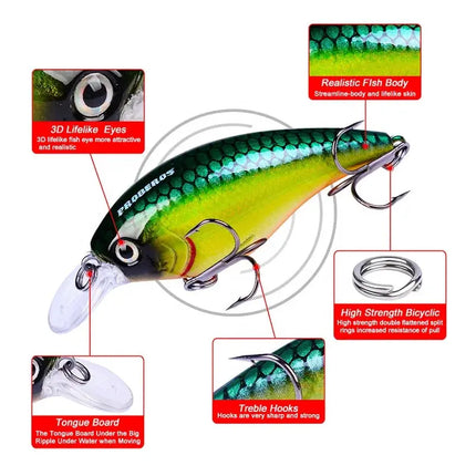 7.6cm sea fishing Lua plastic bait PRO BEROS Minnow Hard Bait 10.18g Crank lures Lureswholesale