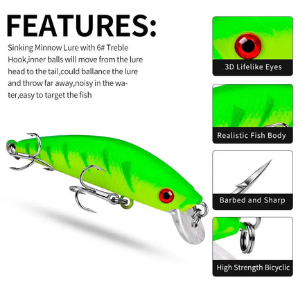 7cm submerged Luya bait Fresh water bass bait 7.9G Luya plastic hard bait wholesale DW1200 Lureswholesale