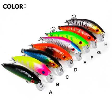 7cm submerged Luya bait Fresh water bass bait 7.9G Luya plastic hard bait wholesale DW1200 Lureswholesale