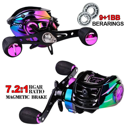 9+1 BB Waterproof Saltwater Fishing Reels High Speed Carretilha Pesca Baitcasting Reels with Magnetic Brake System Lureswholesale