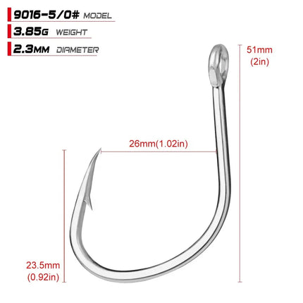 9016 Matte Tin Circle Fishing Hooks High Carbon Steel Strong Sport Circled Ring Assisted Fish Hook 20pcs/box Lureswholesale