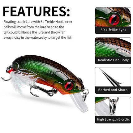 Artificial Fishing Lure 6cm 10g Sinking Lure Minnow Hard Bait Trolling Fishing Lure for Saltwater Lureswholesale