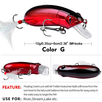 Artificial Fishing Lure 6cm 10g Sinking Lure Minnow Hard Bait Trolling Fishing Lure for Saltwater Lureswholesale