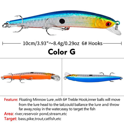 Artificial Minnow Fishing Lures 10cm 8.4g Rattling Crankbait Professional Pesca Isca Bait Wobblers Lureswholesale