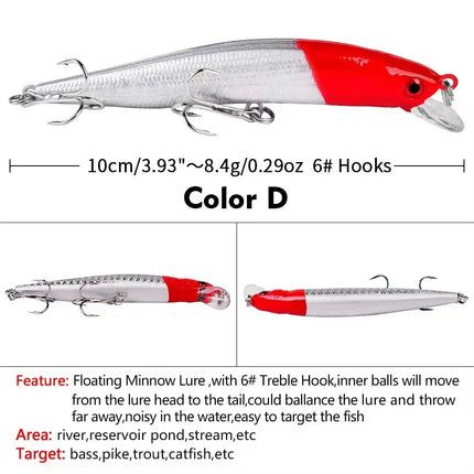 Artificial Minnow Fishing Lures Crankbait for Trout Catfish Musky Bluegill Fishing Plug Lureswholesale