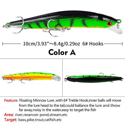 Artificial Minnow Fishing Lures Crankbait for Trout Catfish Musky Bluegill Fishing Plug Lureswholesale