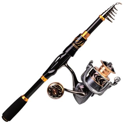 Baitcasting Reel and Rod Combo Kits Telescopic Pole with Spinning Reel Set Bass Fishing Tackle Gift Lureswholesale