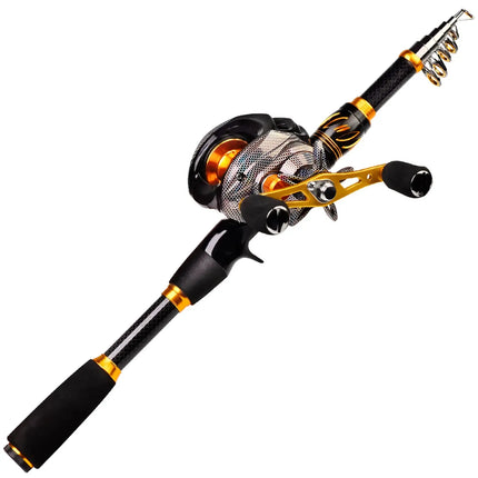 Baitcasting Reel and Rod Combo Kits Telescopic Pole with Spinning Reel Set Bass Fishing Tackle Gift Lureswholesale