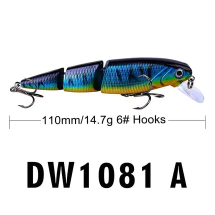 Bass Fishing Lure Set 3 Segments Sinking Minnow Multi Jointed Bass Plastic Hard Bait Lureswholesale