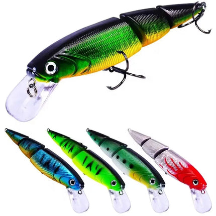 Bass Fishing Lure Set 3 Segments Sinking Minnow Multi Jointed Bass Plastic Hard Bait Lureswholesale