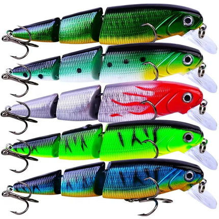 Bass Fishing Lure Set 3 Segments Sinking Minnow Multi Jointed Bass Plastic Hard Bait Lureswholesale