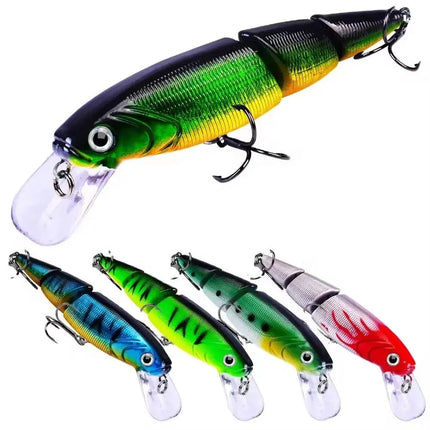 Bass Fishing Lure Set 3 Segments Sinking Minnow Multi Jointed Bass Plastic Hard Bait Lureswholesale