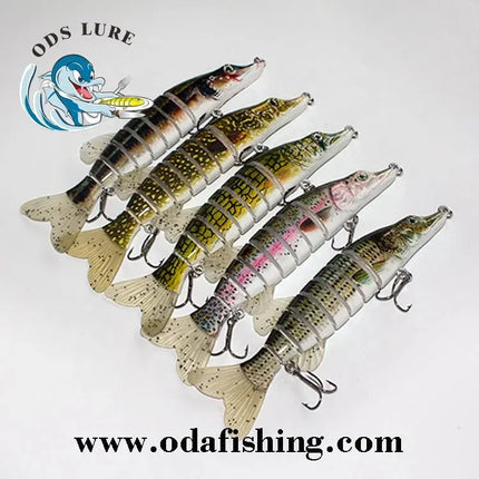 Best Product Prize Adwarded At China Fish Super Flexible 9 segmented Pike Muskie lure 8" Pike Walleye Fishing Lures Lureswholesale