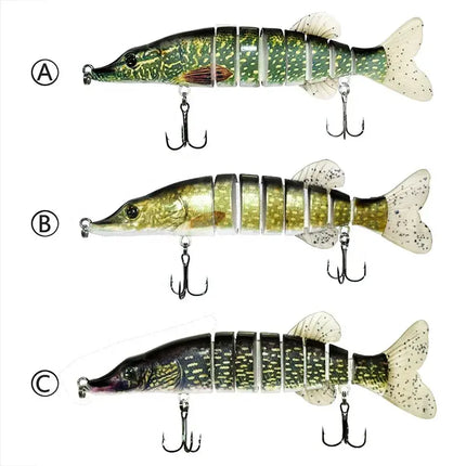 Best Product Prize Adwarded At China Fish Super Flexible 9 segmented Pike Muskie lure 8" Pike Walleye Fishing Lures Lureswholesale