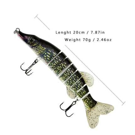 Best Product Prize Adwarded At China Fish Super Flexible 9 segmented Pike Muskie lure 8" Pike Walleye Fishing Lures Lureswholesale