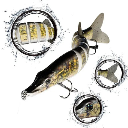 Best Product Prize Adwarded At China Fish Super Flexible 9 segmented Pike Muskie lure 8" Pike Walleye Fishing Lures Lureswholesale