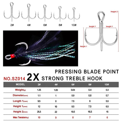 Blood Anchor Hooks Ultra Strong Shark Triple Treble Hooks With Black Feathers Barbed Sea Pesca Fishing Hook Lureswholesale