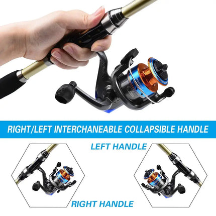 Carbon Fiber Telescopic Fishing Pole with Spinning Reel and Rod Combos Sea Saltwater Freshwater Ice Bass Fishing Tackle Set Lureswholesale