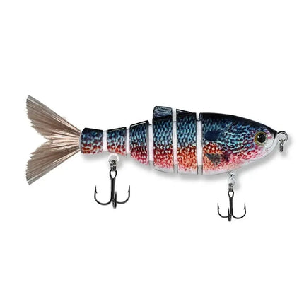 Chinese OEM artificial fish spinner casting fishing lure hard plastic Material 6 segment shad swimbait lure for fishing Lureswholesale