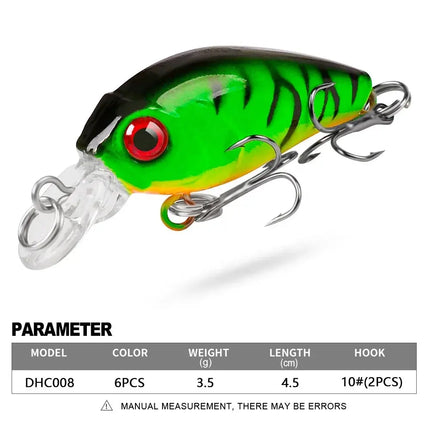 Crank Mini Bait Floating Fishing Lure 4.5cm 3.5g 3D Eyes Lifelike Bass Lure for Tout Fishing Tackle Lureswholesale