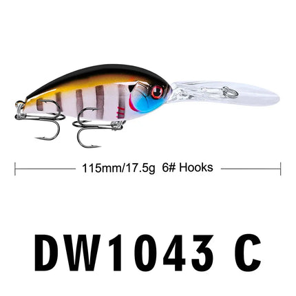 Crankbait Fishing Lures 115mm 17.5g Plastic Hard Bait Floating Wobblers Artificial Crank Plastic Lures Lureswholesale