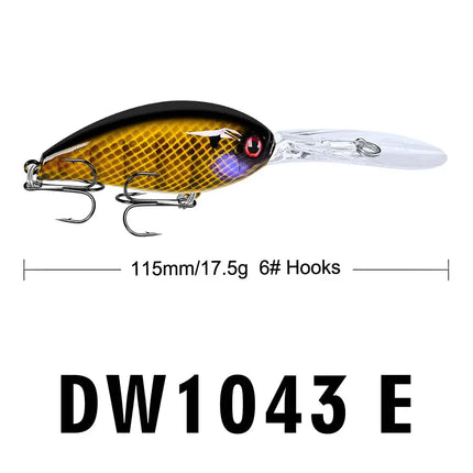 Crankbait Fishing Lures 115mm 17.5g Plastic Hard Bait Floating Wobblers Artificial Crank Plastic Lures Lureswholesale