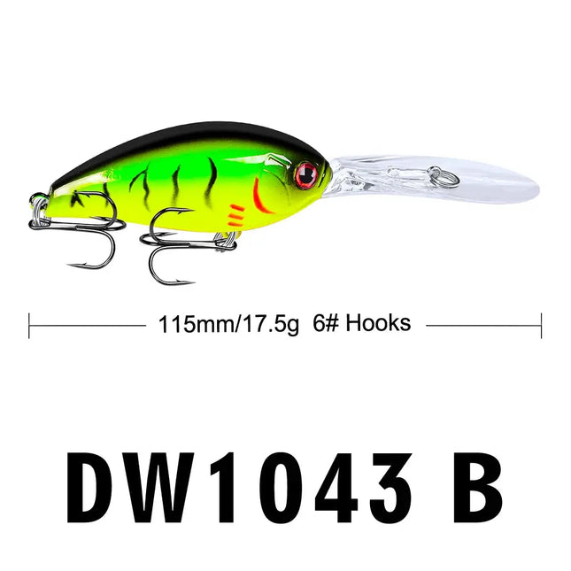 Crankbait Fishing Lures 115mm 17.5g Plastic Hard Bait Floating Wobblers Artificial Crank Plastic Lures Lureswholesale