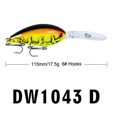 Crankbait Fishing Lures 115mm 17.5g Plastic Hard Bait Floating Wobblers Artificial Crank Plastic Lures Lureswholesale