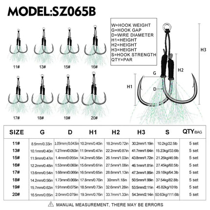 Double Fishing Assist Hook UV Light Feather Jigging Hook High Carbon Steel Jig Lure Hooks Assist Fishhooks Lureswholesale