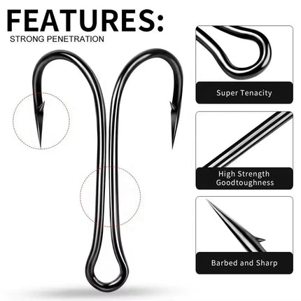 Double Hooks High Carbon Steel Long Shaft Hook for Artificial Baits Wobblers Soft Lure Fishing Tackle Lureswholesale