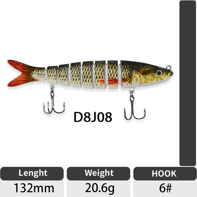 Factory Wholesale 8 segment Hard Body Bait Multi Jointed Swimbait Fishing Lure Wobblers for Fishing Lureswholesale