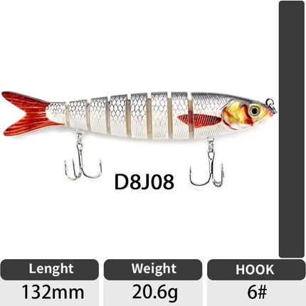 Factory Wholesale 8 segment Hard Body Bait Multi Jointed Swimbait Fishing Lure Wobblers for Fishing Lureswholesale