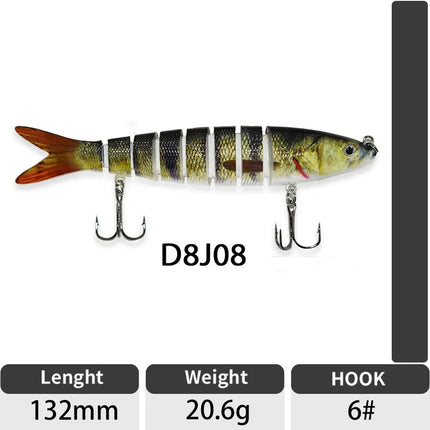 Factory Wholesale 8 segment Hard Body Bait Multi Jointed Swimbait Fishing Lure Wobblers for Fishing Lureswholesale