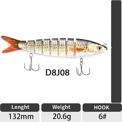 Factory Wholesale 8 segment Hard Body Bait Multi Jointed Swimbait Fishing Lure Wobblers for Fishing Lureswholesale