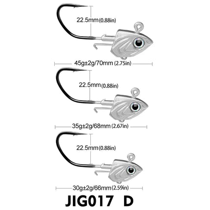 Fish Jig Head Fishing Hook 30g 35g 45g Offset Sinker Soft Worm Hook for Bass Carp Fishing Tackle Lureswholesale