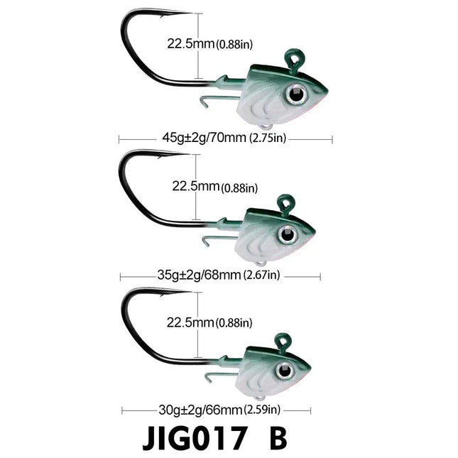 Fish Jig Head Fishing Hook 30g 35g 45g Offset Sinker Soft Worm Hook for Bass Carp Fishing Tackle Lureswholesale